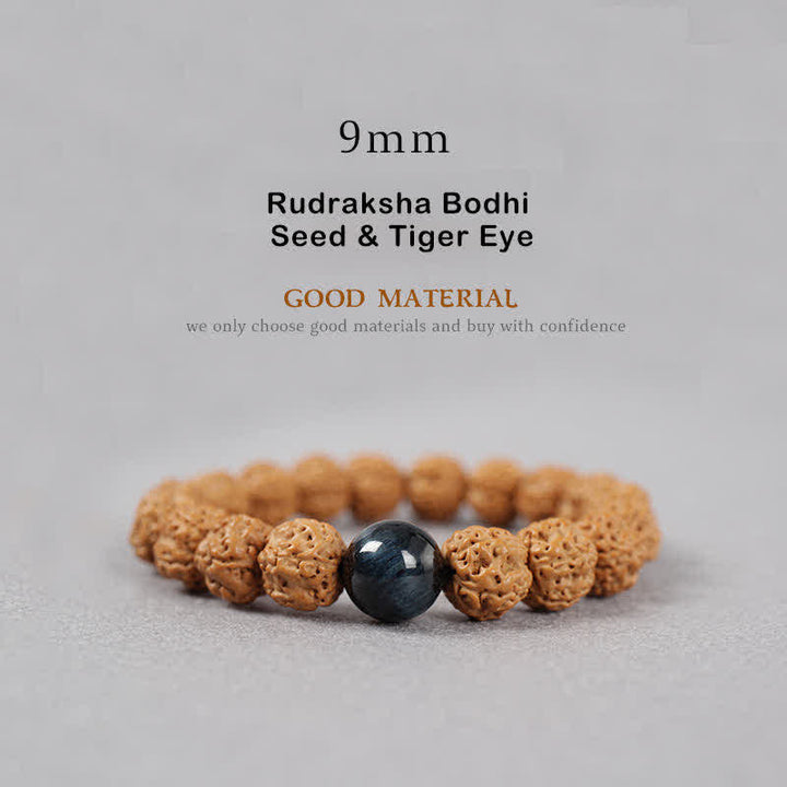 Buddha Stones Tibet Rudraksha Bodhi Seed Dzi Bead Amber Turquoise Wealth Bracelet