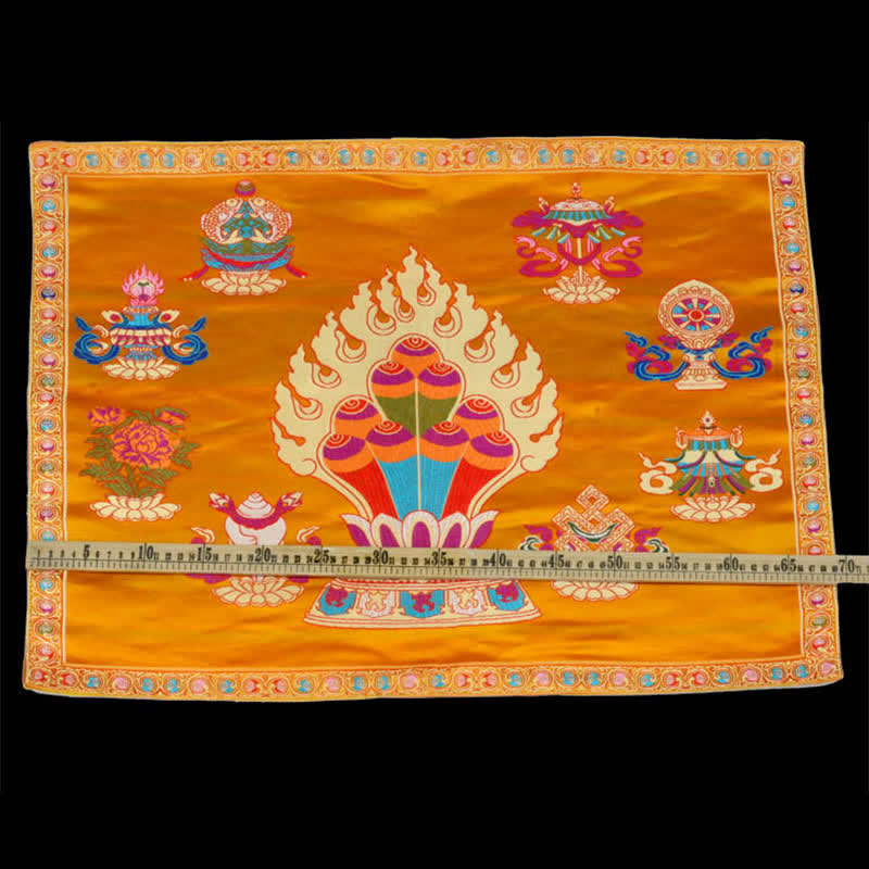 Prayer Altar Mat Healing Meditation 8 Auspicious Symbols Mat