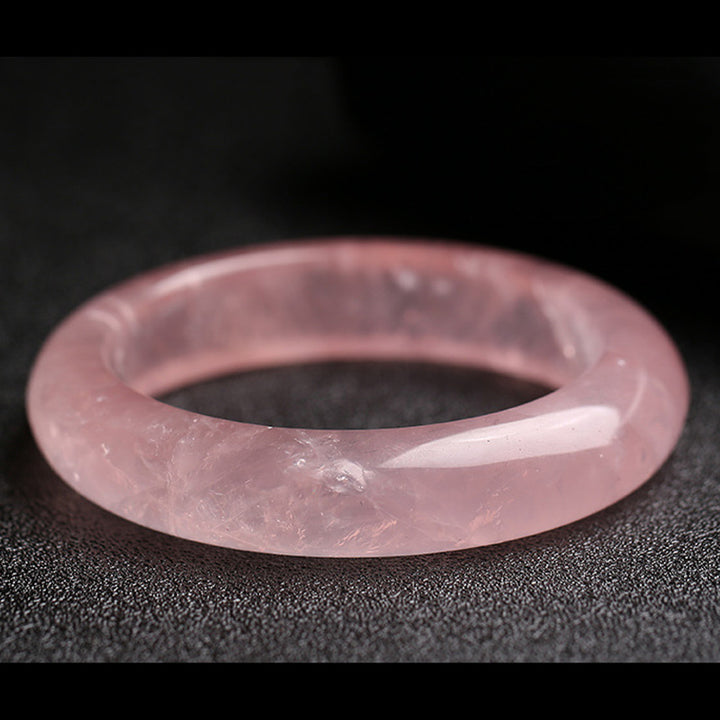 Buddha Stones  Natural Rose Quartz Love Caring Bracelet Bangle