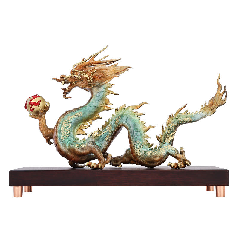 ❗❗❗A Flash Sale- Buddha Stones Year Of The Dragon Auspicious Dragon Brass Copper Luck Success Office Decoration