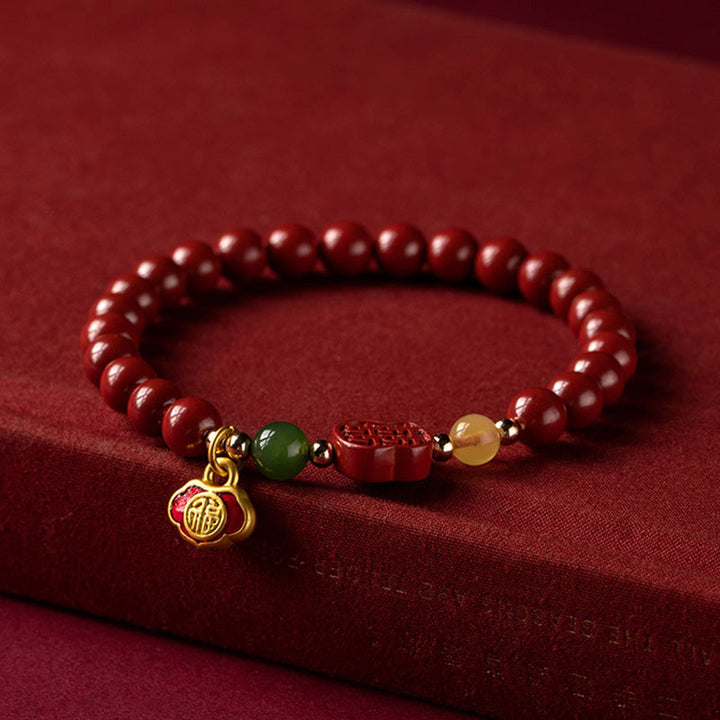 Buddha Stones Cinnabar Happiness Calm Bracelet