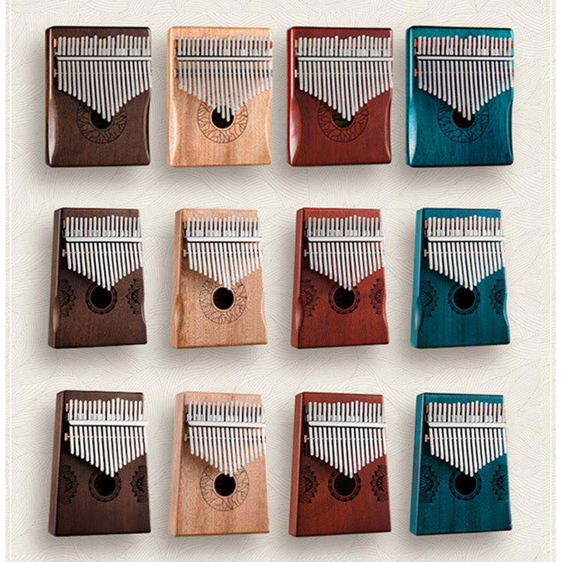 Buddha Stones Kalimba 17/21 Keys Thumb Piano Lotus Design Portable Finger Piano