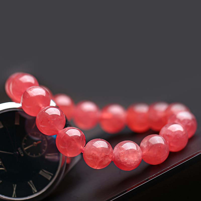 Buddha Stones Natural Strawberry Quartz Blessing Healing Bracelet