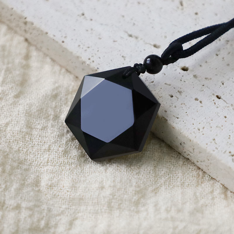 Black Obsidian Talisman Purify Pendant Necklace