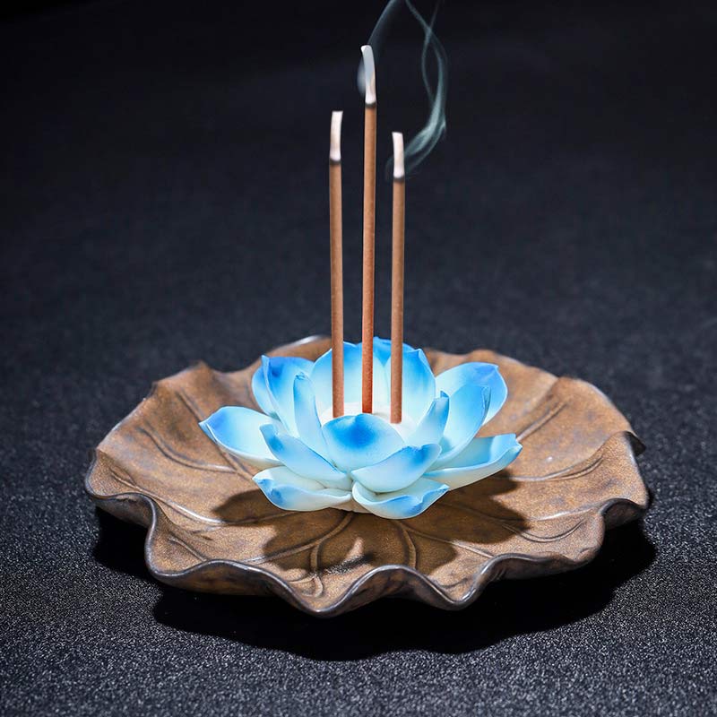 Tibetan Lotus Blessing Incense Burner Decoration