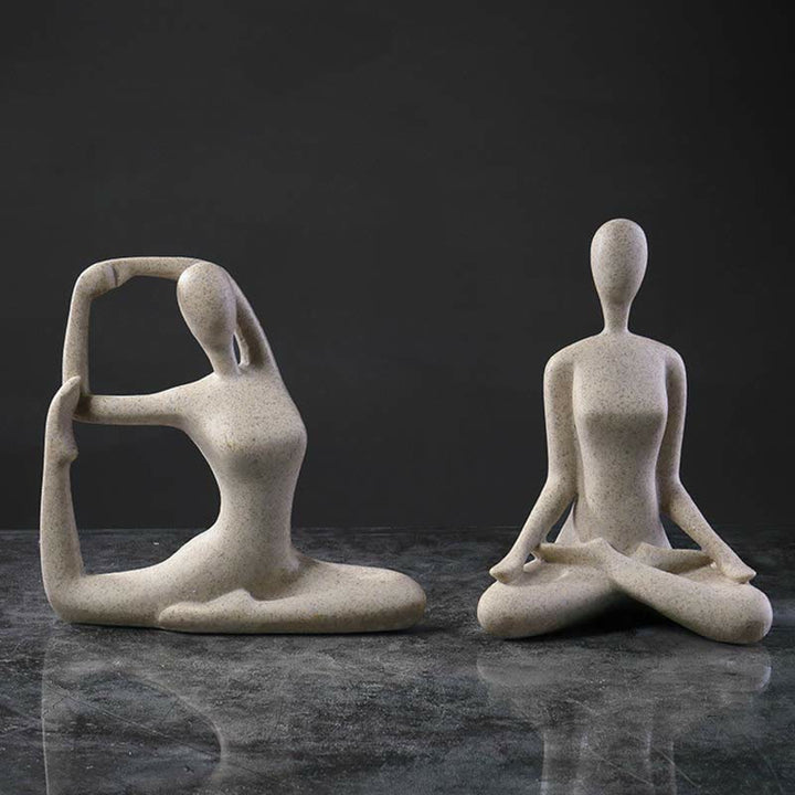 Abstract Yoga Meditating Exercise Resin Spiritual Figurine Sculpture Desk Decoration