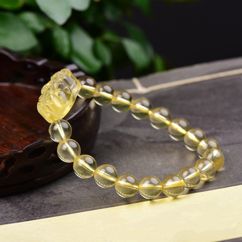 Buddha Stones FengShui Citrine PiXiu Wealth Bracelet