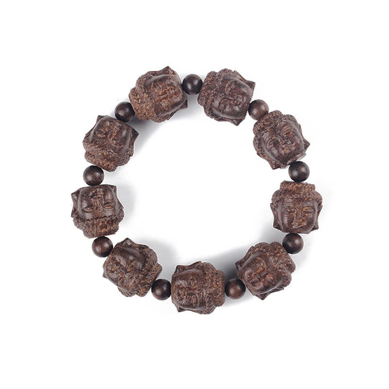 Buddha Stones Agarwood Buddha Carved Calm Bracelet