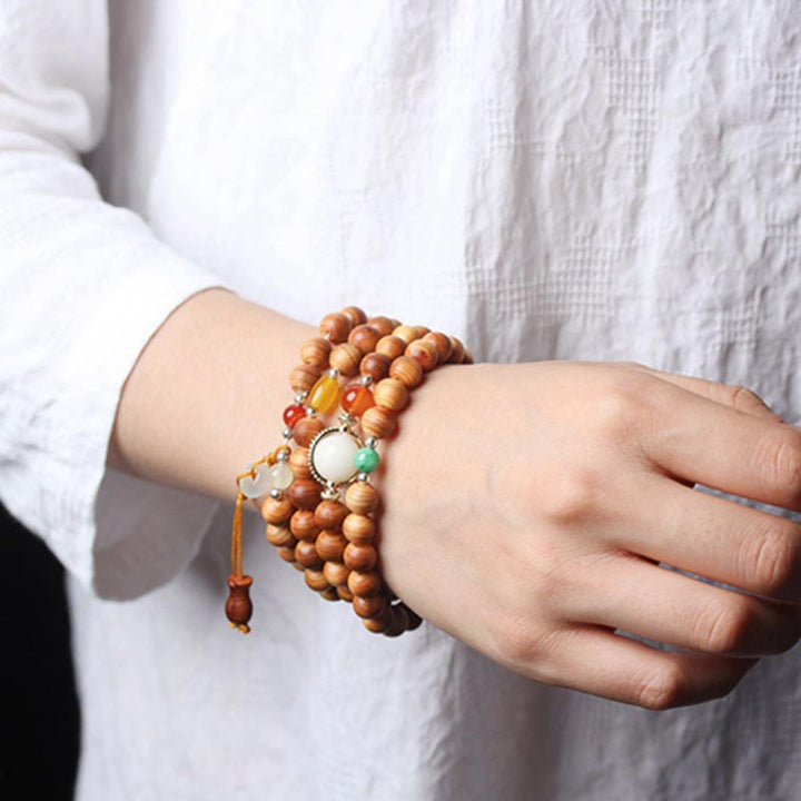 Tibetan Rosewood Mala Healing Necklace Bracelet