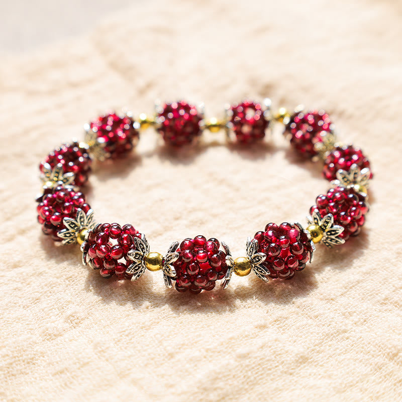 Buddha Stones Natural Garnet Healing Bracelet