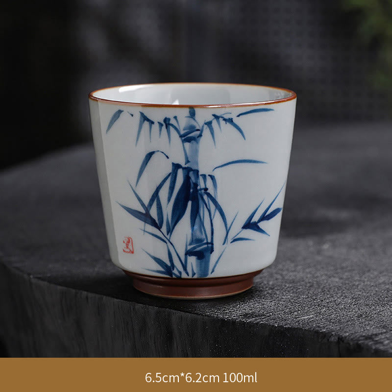 Buddha Stones Lotus Flower Leaf Bamboo Ceramic Teacup Kung Fu Tea Cups