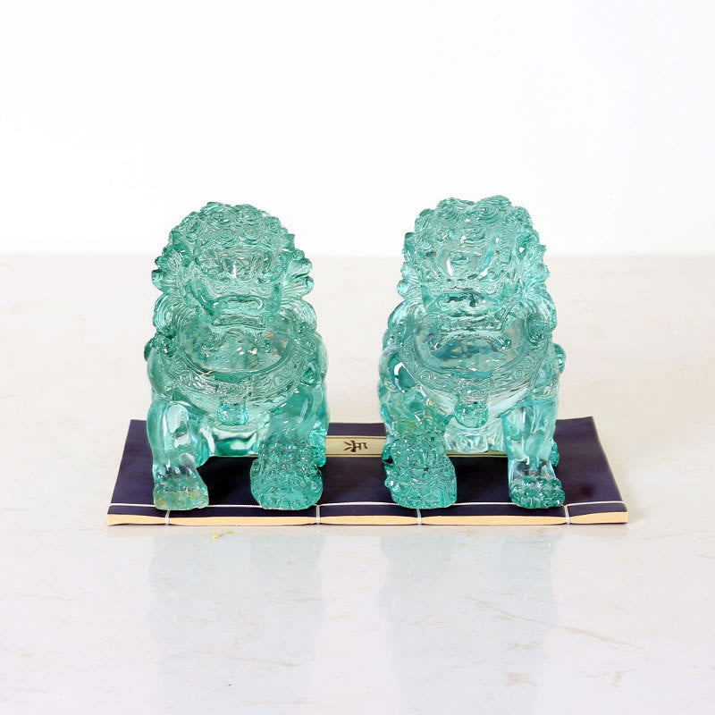 2Pcs Lion Statue Courage Strength Resin Home Office Decoration