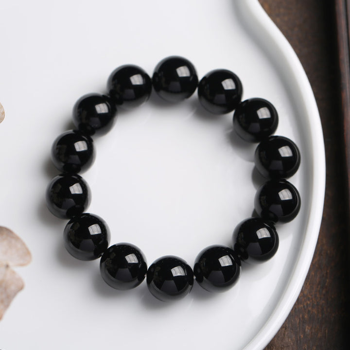 Buddha Stones Natural Black Onyx Fortune Bracelet