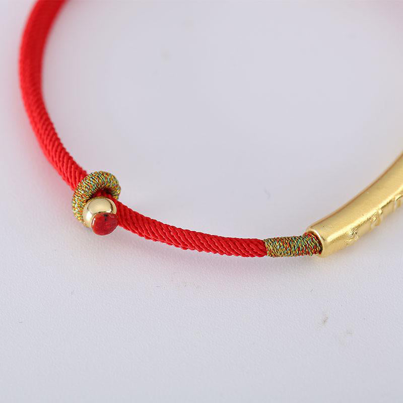 Buddha Stones Tibetan Buddhist Handmade Om Mani Padme Hum Lucky Red String Bracelet