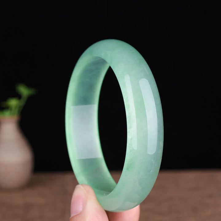 Buddha Stones Natural Jade Luck Healing Prosperity Bangle Bracelet