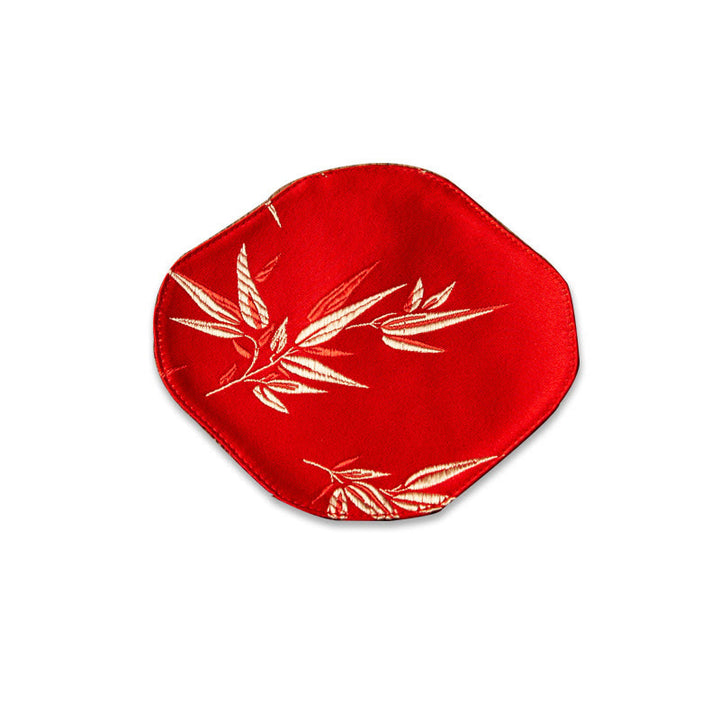 Buddha Stones Sea Wave Bamboo Plum Blossom Brocade Embroidery Cup Mat Pad Tea Cup Coaster Kung Fu Tea Mat