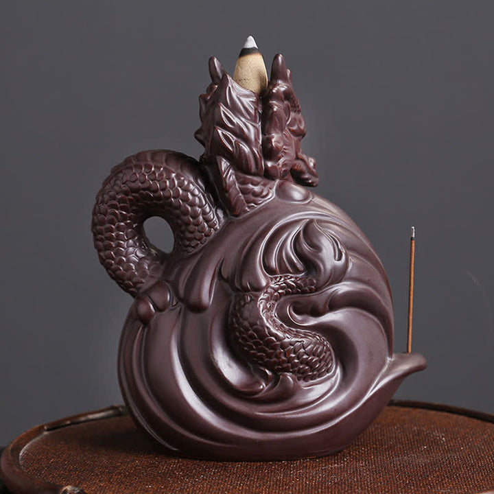 Dragon Pattern Success Ceramic Incense Burner Decoration