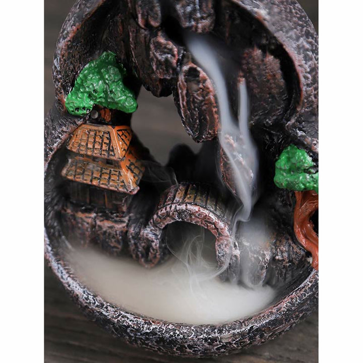 Mountain Bridges Pattern Meditation Resin Backflow Incense Burner