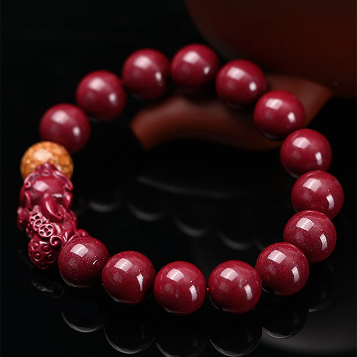 Buddha Stones Tibetan Cinnabar Pixiu Calm Bracelet