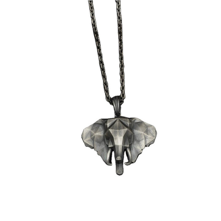 Elephant Pewter Titanium Steel Strength Necklace Pendant