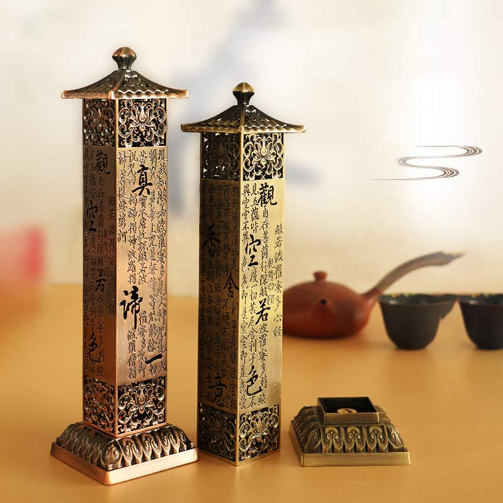 Heart Sutra Alloy Incense Holder Healing Home Decoration Incense Burner