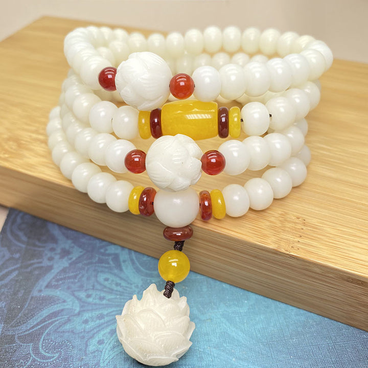 Lotus Bodhi Seed Mala 108 Beads Protection Bracelet