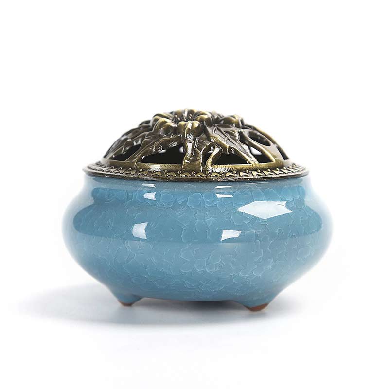 Buddha Stones Colorful Ceramic Incense Burner