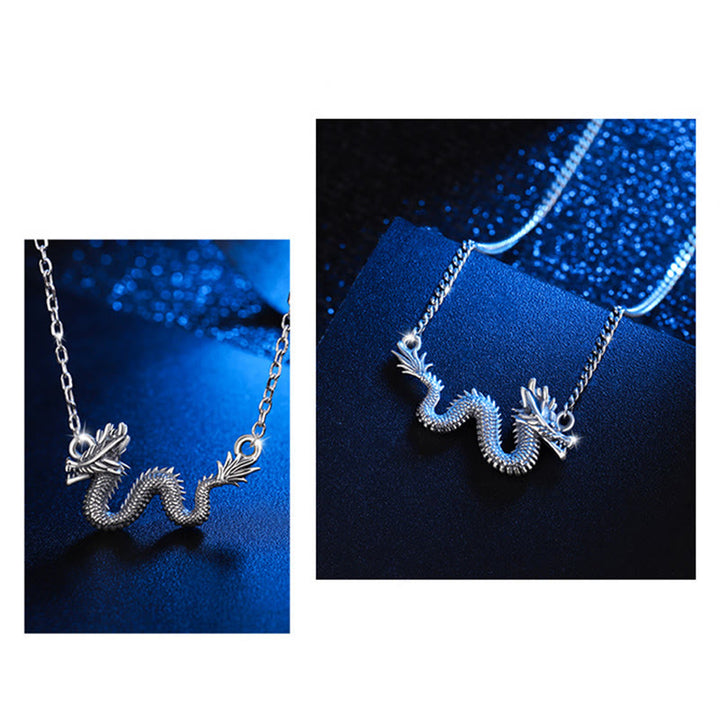 ❗❗❗A Flash Sale- Buddha Stones 925 Sterling Silver Year Of The Dragon Auspicious Dragon Protection Chain Necklace Pendant