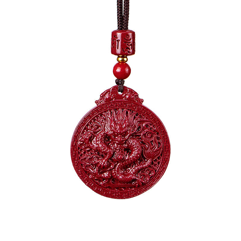 ❗❗❗A Flash Sale- Buddha Stones Year of the Dragon Natural Cinnabar Dragon Protection Necklace Pendant