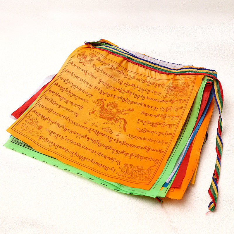 Buddha Stones Outdoor Long-lasting Windhorse 20 Pcs Prayer Flag