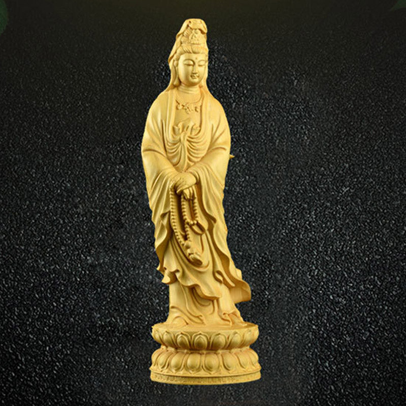 Buddha Stones Avalokitesvara Boxwood Blessing Home Decoration