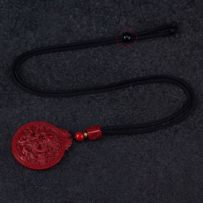 ❗❗❗A Flash Sale- Buddha Stones Year of the Dragon Natural Cinnabar Dragon Protection Necklace Pendant