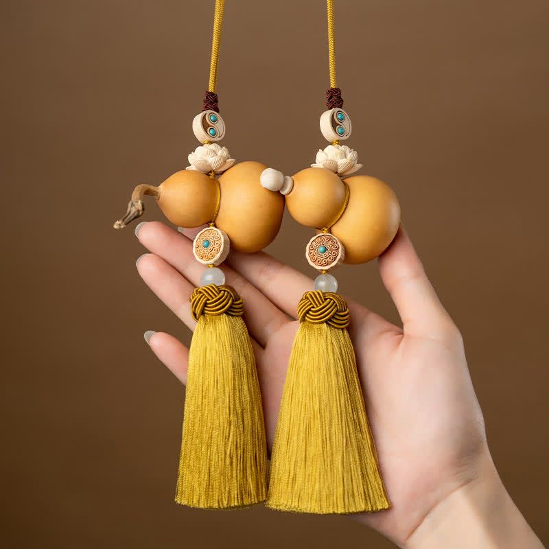 Feng Shui Gourd Lotus Wealth Tassels Knot Decoration