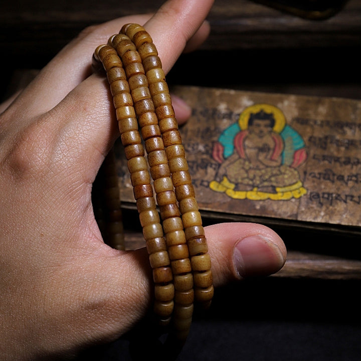 Tibet 108 Mala Beads Yak Bone Amber Balance Bracelet