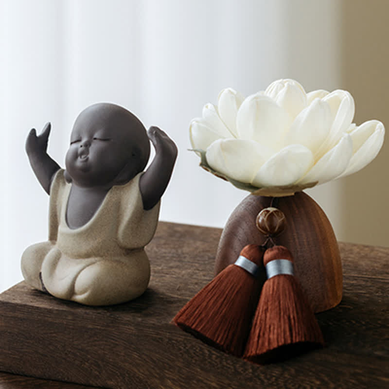 Black Peach Wood Buddha Flower Calm Cure Decorations