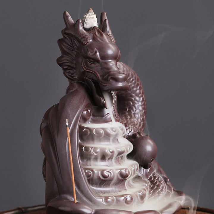 Dragon Pattern Success Ceramic Incense Burner Decoration