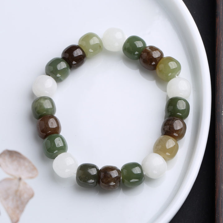 Buddha Stones Gradient Jade Luck Blessing Bracelet