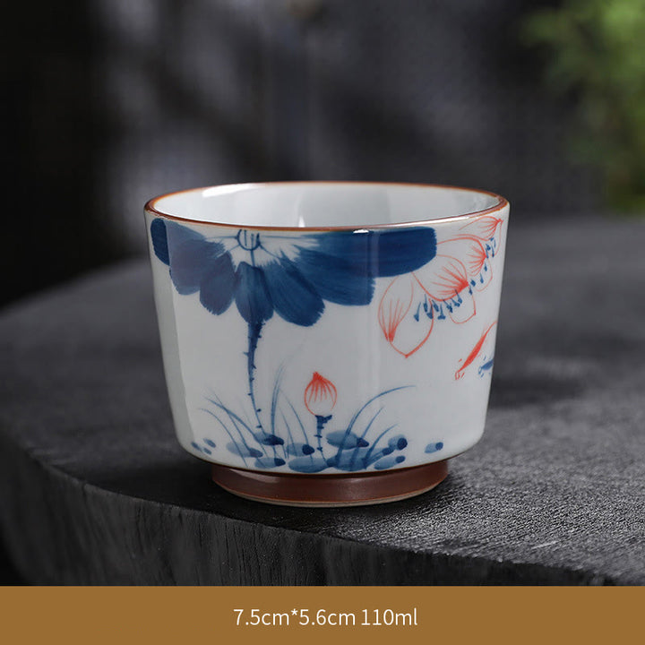 Buddha Stones Lotus Flower Leaf Bamboo Ceramic Teacup Kung Fu Tea Cups