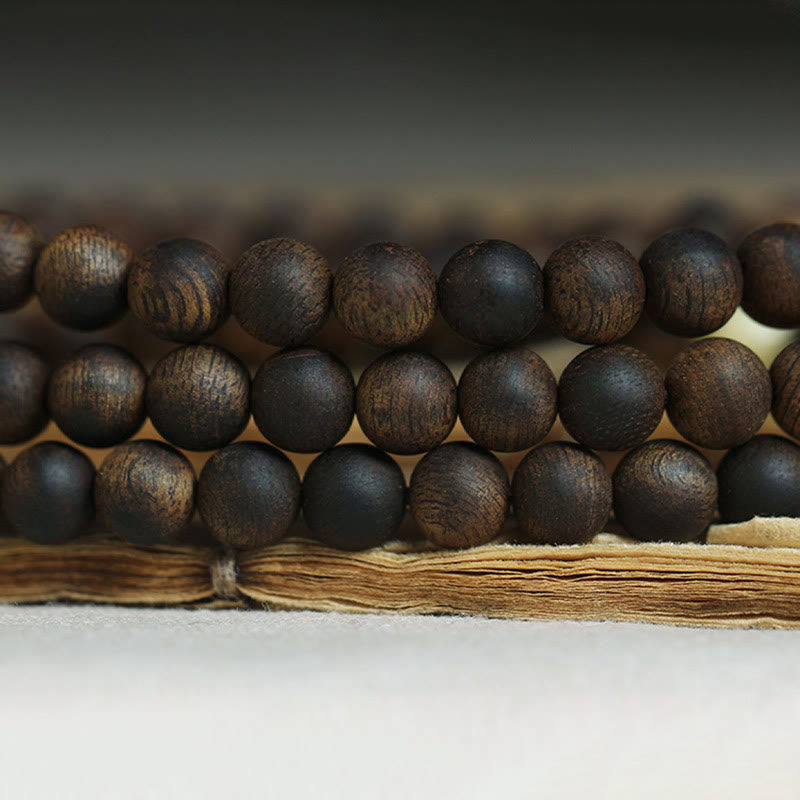 Buddha Stones 999 Gold Tarakan 108 Mala Beads Agarwood Amber Ward Off Evil Spirits Bracelet