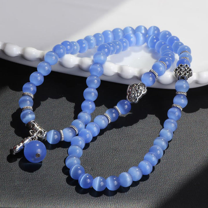 Buddha Stones Cat Eye PiXiu Support Triple Wrap Bracelet