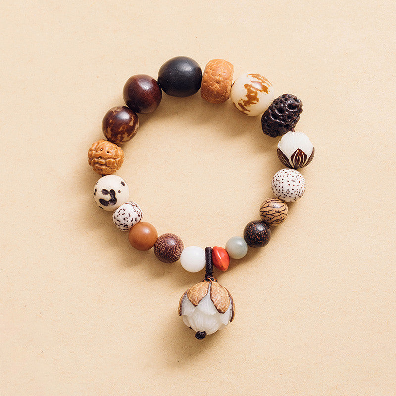 Bodhi Seed Lotus Wisdom Peace Wrist Mala Bracelet