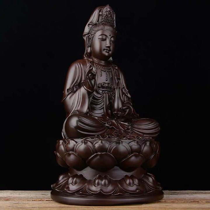 Avalokitesvara Ebony Lotus Harmony Blessing Home Decoration