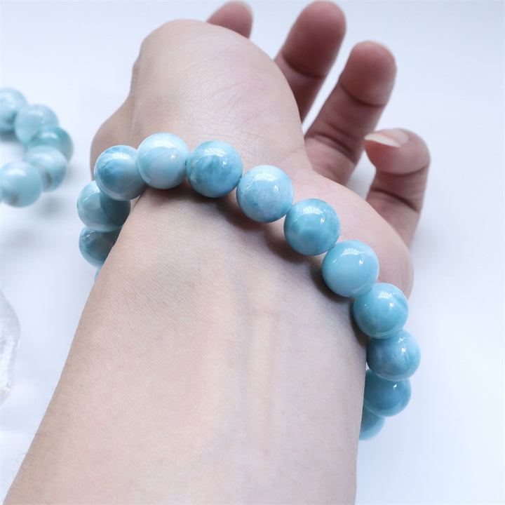 Buddha Stones Natural Larimar Wisdom Confidence Bracelet