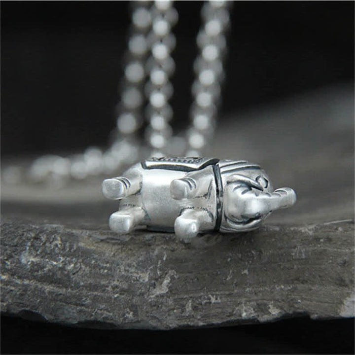 990 Sterling Silver Elephant Strength Necklace Pendant