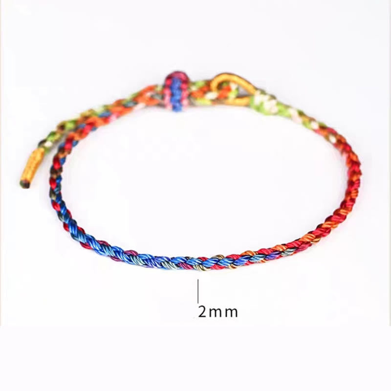 Buddha Stones Handcrafted Luck Colorful Rope Child Adult Bracelet