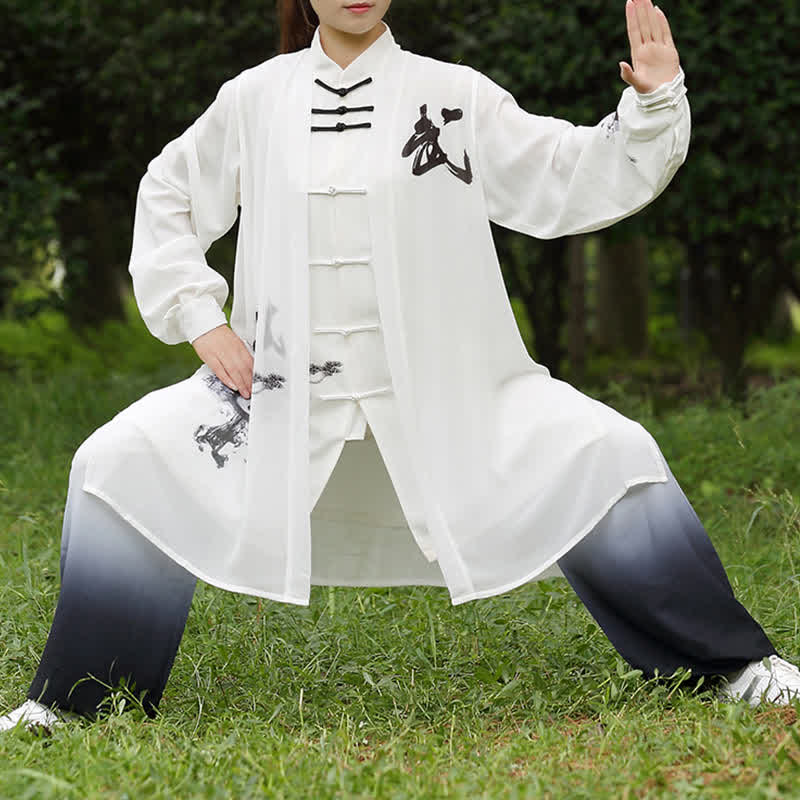 3Pcs Yin Yang Tree Tai Chi Spiritual Zen Practice Meditation Prayer Uniform Unisex Clothing Set