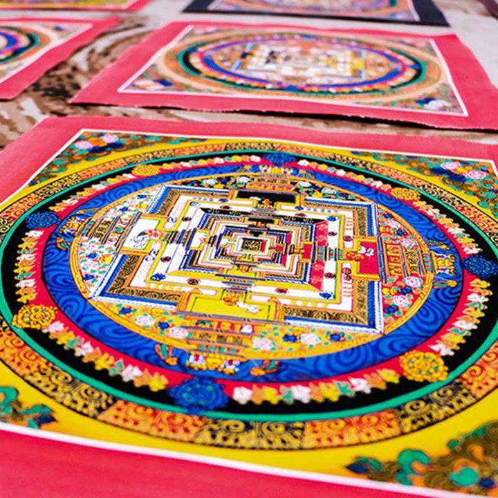 Tibetan Handmade Thangka Mandala Painting Blind Box Random Color Pattern