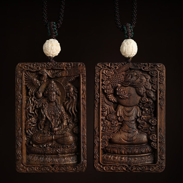 Chinese Zodiac Natal Buddha Brunei Agarwood PiXiu Dragon Peace Necklace Pendant