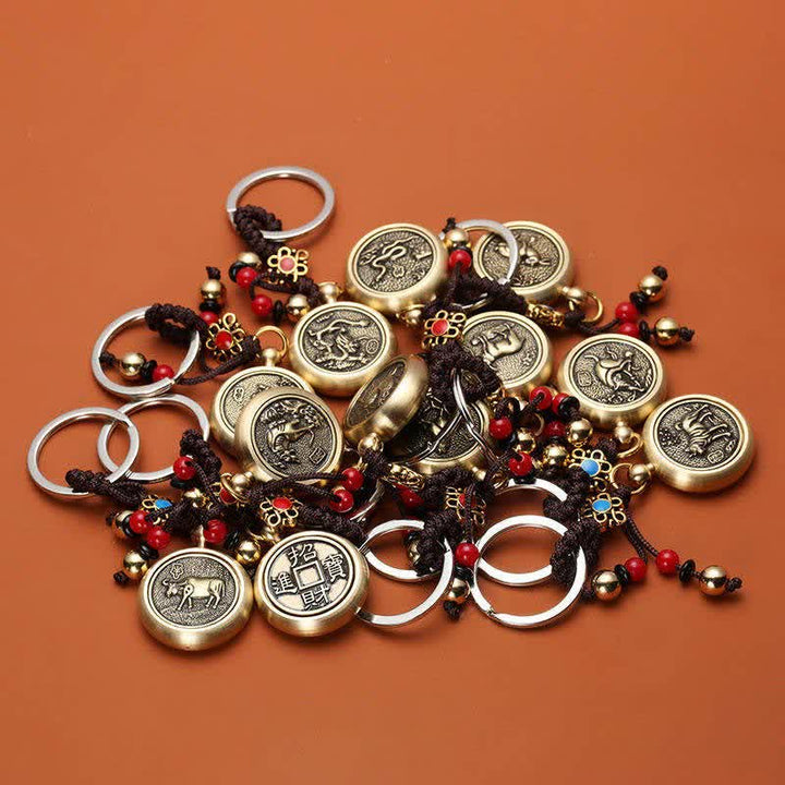 12 Chinese Zodiac Blessing Wealth Fortune Keychain