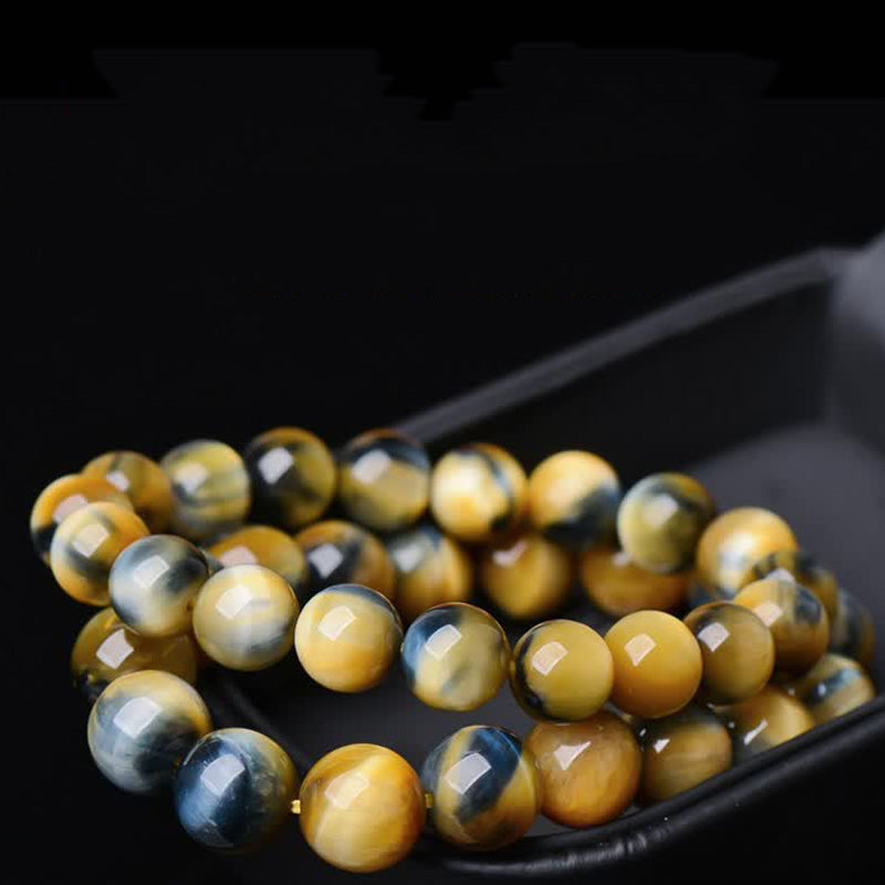 Buddha Stones Tiger Eye Protection Courage Strength Bracelet